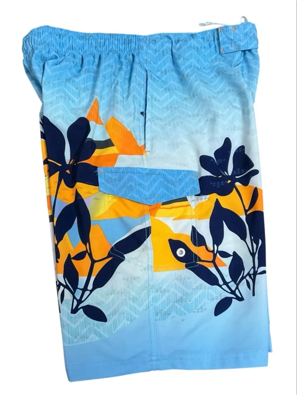 Men's Blue Floral Graphic Swim Shorts